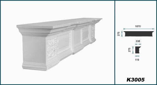K3005-2 Kamin Verkleidung als schmuckvolles Kaminportal Dekokamin Kaminkonsole 1870x1275mm Tiefe 338mm