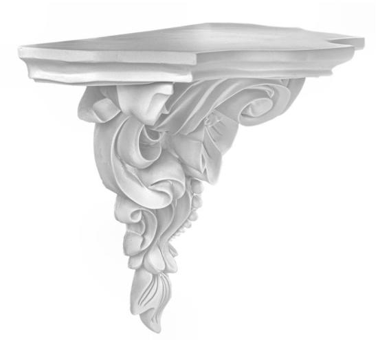 K5008 Florale Wandkonsole als schmuckvolle leichte Konsole aus Polyurethan Hartschaum 530x430mm