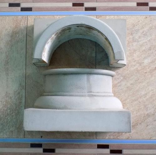 Säulen Abschluss 50cm Kapitell Sockel Profilring mit Platte Halbschalen Element für runde Säulenverkleidung KBAN50cm