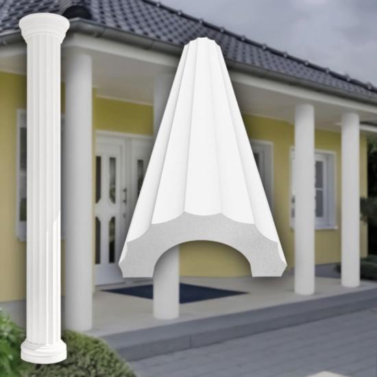 Styropor Säulen Halbsschale 405mm kanneliert LC103-22H