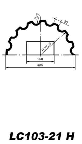 LC103-21H Halbsäulen aus Styropor Massangaben