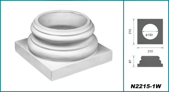 N3215 Hartschaum Säulen 159cm Halbsäulen Säulenverkleidung Säulenschaft kanneliert 152mm