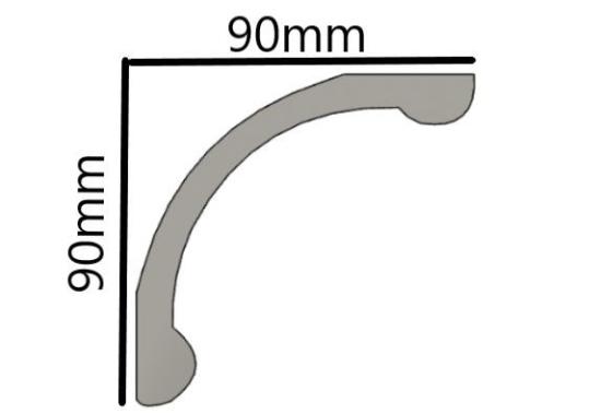 Gipsstuck Eckprofil P-6 Stuckleiste 90x90mm Gips Stuck Innenstuck Zierleisten Leisten 350cm