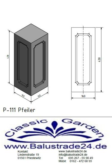 Beton Vierkant Posten für Balustraden Geländer
