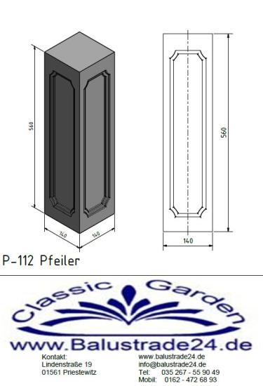 Betonpfeiler für Balustraden Beton Geländer