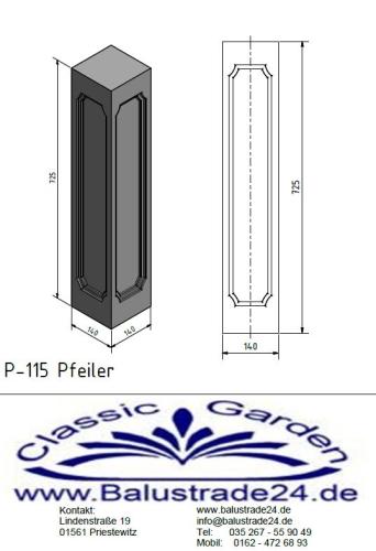 Beton Säule für Balustraden Geländer