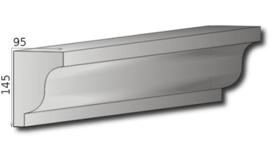 Fassadenstuck Gesims Profile Styroporstuck Leisten mit Zement Beschichtung 145x95mm 300cm P2A