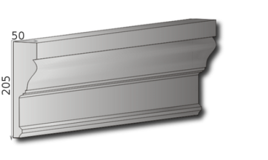 Außenstuck Styroporstuck Profile Fassadenstuck Dekoration Zierstuck Leisten 205x50mm 300cm P6A