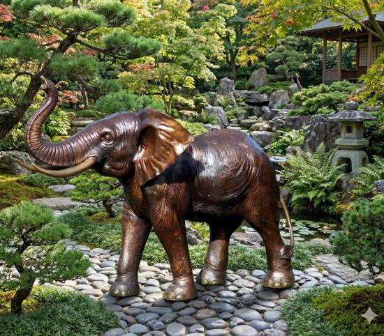 Bronzefigur Elefant – edle Tierfigur für Garten & Park