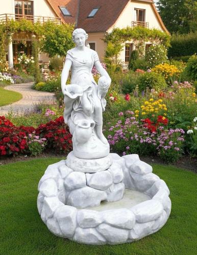 Wasserbecken mit Figur