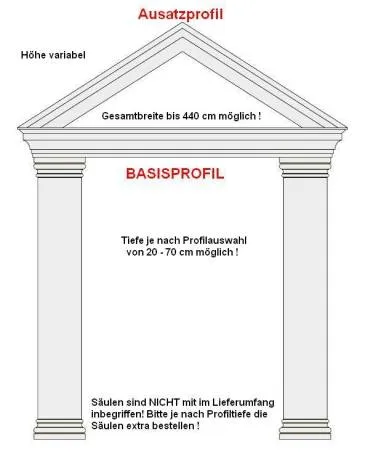 Säulenportal mit Tympanon und Leichtbausäulen