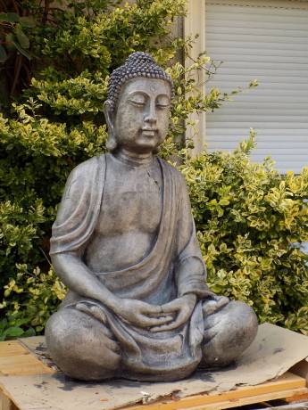 Buddha XXL Figur anthrazit