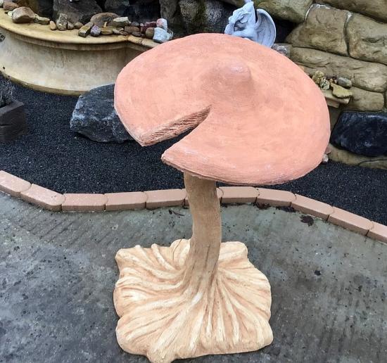 Steinfigur XXL Pilz Gartenfigur Steinguss H. 119 cm Gartendekoration Frostsicher