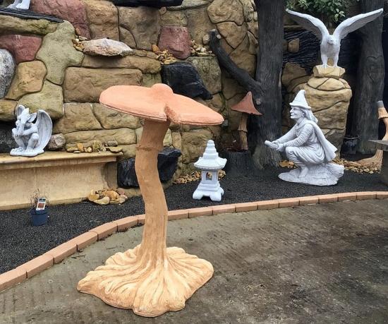 Steinfigur XXL Pilz Gartenfigur Steinguss H. 119 cm Gartendekoration Frostsicher