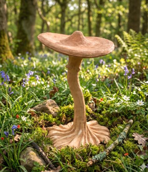 Riesen Steinfigur XXL Gartenpilze Gartenfigur Steinguss 119 cm Gartendekoration Frostsicher 134kg