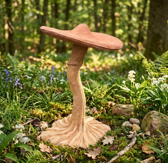 Riesen Steinfigur XXL Gartenpilze Gartenfigur Steinguss 119 cm Gartendekoration Frostsicher 134kg