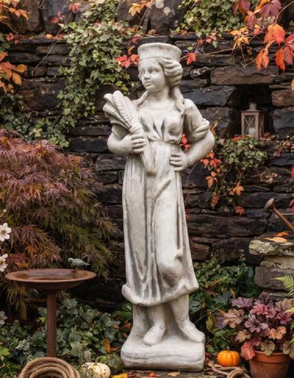 Garten Skulptur Vierjahreszeiten II Sommer 75cm 40kg Skulptur Steinfigur Figur S300
