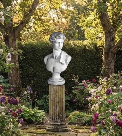 Davidbüste der bekannten Gartenskulptur Büsten als Gartendeko Skulptur 53cm