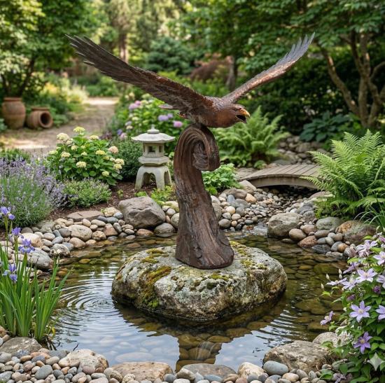 Neue Fifur Bronze Adler Garten Figur Skulptur