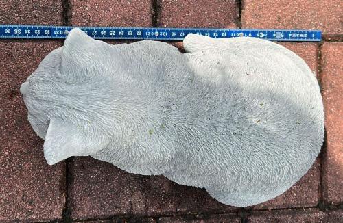 Kartenfigur grau liegende Katze