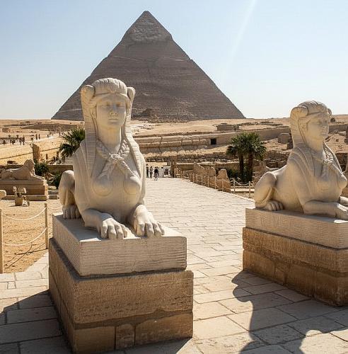 Ägyptische Shpinx Wächter Figuren