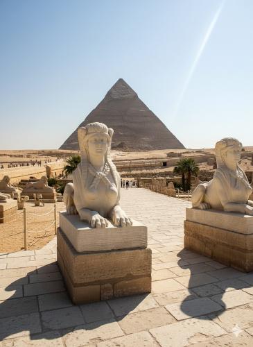 Ägyptische Shpinx Stein Figuren