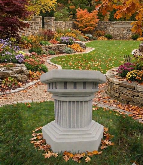 Sechseckiger Figurensockel aus Steinguss für Garten Pflanzgefäße