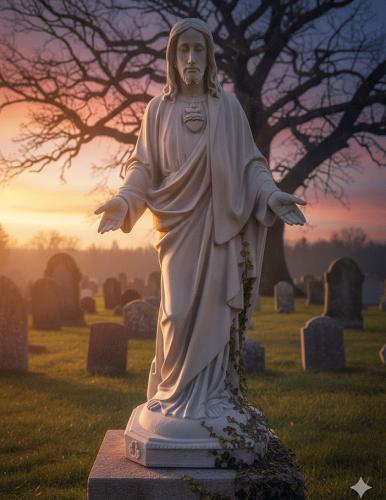 jesus christus friedhof grab figur.