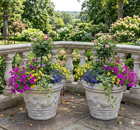 Pflanztopf aus Steinguss – frostfest & massiv für Garten 32cm 22kg