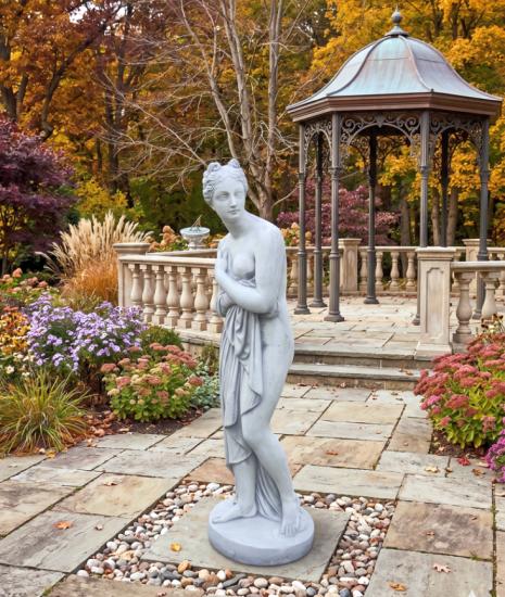Garten Dekoration Fau mit Tuch Steinfigur