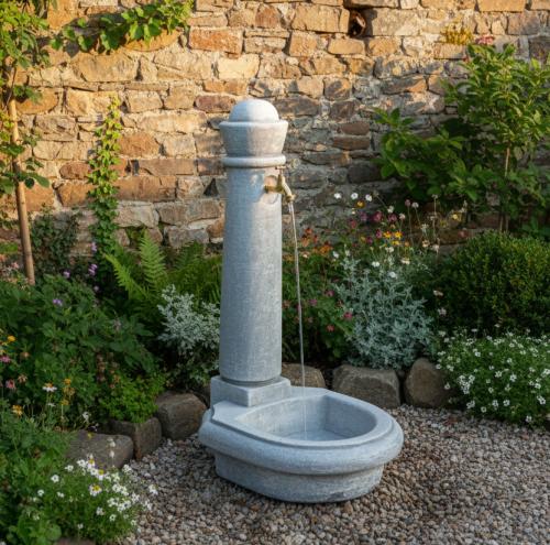 Garten Wasser Zapfstelle mit Wasserbecken