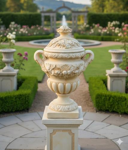 Henkel Deckel Zier Vase mit Sockel