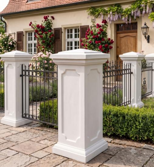 Betonpfeiler mit Abdeckplatte un Sockel
