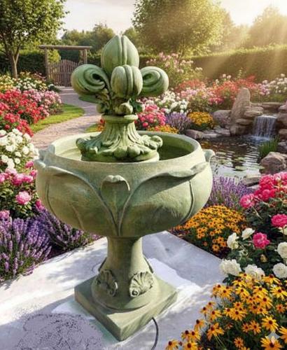 Gartenbrunnen mit Seerose