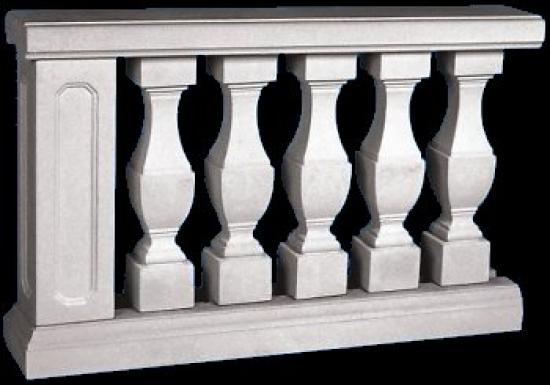TYP-06 Balustraden Geländer 81cm hoch mit quadratische Balustersäulen 122cm lang