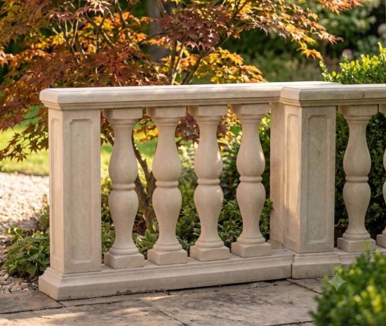 TYP-09 Balustraden Geländer Weißbeton Baluster Säulen 92cm