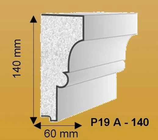 P19A Fassadenstuck Bauprofil Styroporstuck Leisten 140x60 oder 160x80mm 300cm