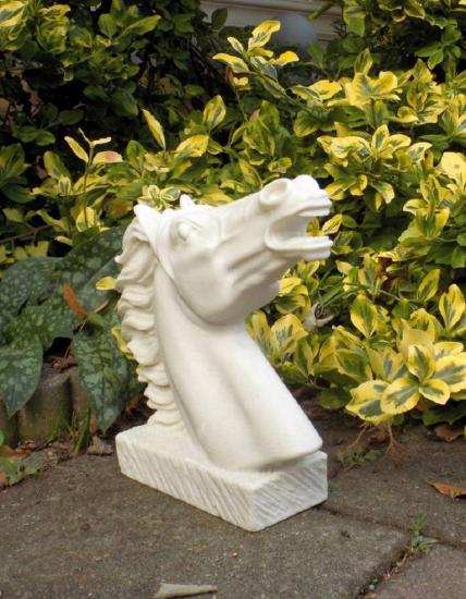 Kunsteinfigur Marmorfigur Pferdekopf Plastik antike Marmor Optik 24cm