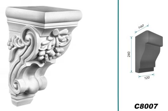 C8007 Schmuck Wandkonsole als Regalkonsole leichte Konsole aus Polyurethan Hartschaum 240x120mm