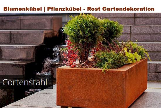 Rost Pflanzkübel mit quadatischer Formflanzkasten