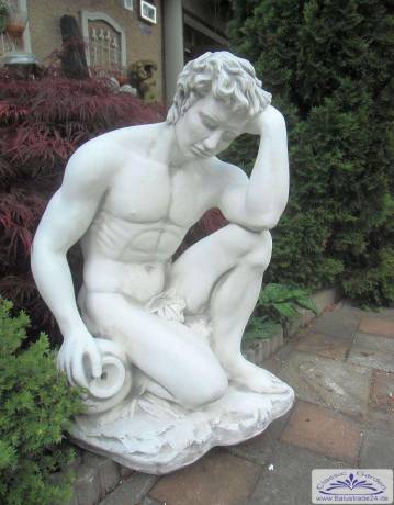 Adonis Gartenfigur David mit Wasserkrug Wasserträger Steinfigur Beton Steinguss Statue Figur 85cm 148kg S402