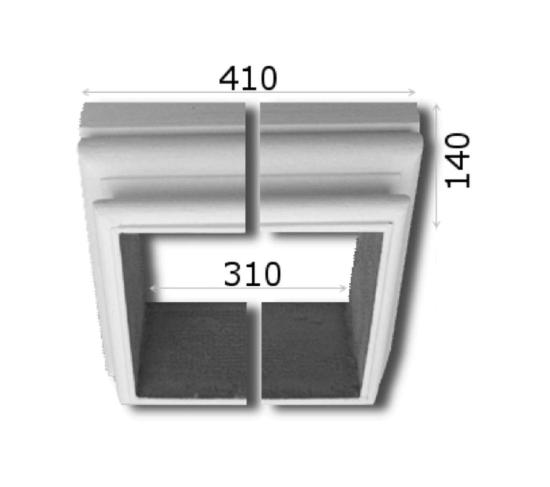 Kapitell Sockel Basis für eckige Säulen 30cm U-Halbschale zur Säulenverkleidung EKBA30cm