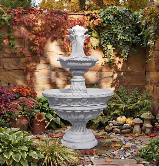 Garten Springbrunnen mit Steinblume