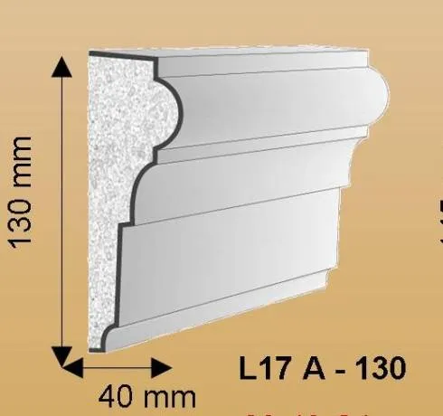 L17A Fassadenstuck Leiste Styroporstuck Profile Fassadenprofil 105x35 bis 145x45mm 300cm