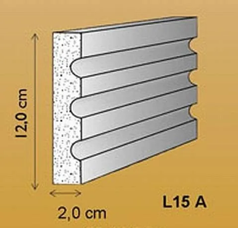 L15A Fassadenstuck Leisten Baudekore Styroporstuck Profile Fassadenprofile 100x20 bis 150x20mm 300cm