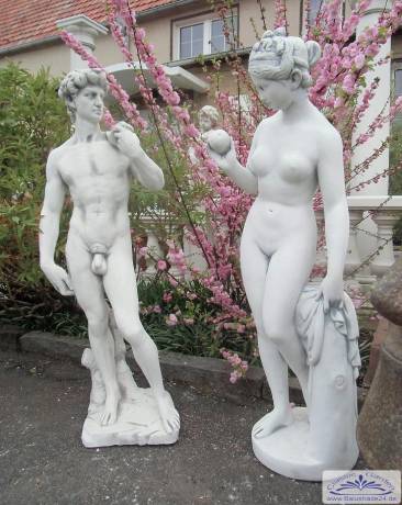 Steinfigur Eva und David