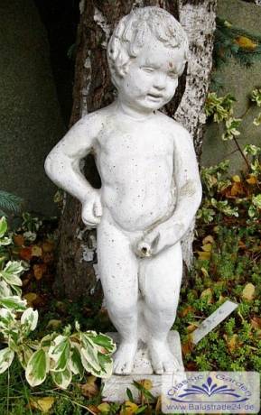 Wasserspeier Manneken-Pis mit Röckchen Steinfigur Gartenfigur H 70 Ø 19 