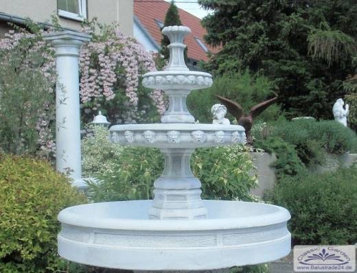 Gartenbrunnen Kaskadenbrunnen mit Brunnenbecken Beton Steinguss Brunnen 107cm 271kg S207026