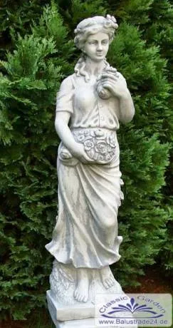 BAD-0101 Gartenfigur aus 4 Jahreszeiten III Frühling Parkfigur Steinfigur aus Weißbeton Steinguss Figur 100cm 58kg