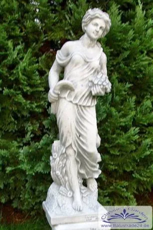 BAD-0102 Gartenfigur aus 4 Jahreszeiten III Sommer Parkfigur Steinfigur aus Weißbeton Steinguss 100cm 58kg